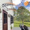 NacstarHome Door Canopy, Solid Polycarbonate Awning, 80 cm, Gray Brackets, Transparent Panel view 4