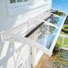 NacstarHome Front Door Awning, Solid Polycarbonate Cover, 200 cm, White 60 cm Bracket, Transparent Panel view 1
