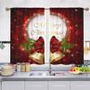 Treer Café Curtains, Christmas Gift Bell Print, 2-Piece, 140 x 175 cm view 2