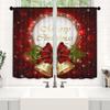 Treer Café Curtains, Christmas Gift Bell Print, 2-Piece, 140 x 175 cm view 3
