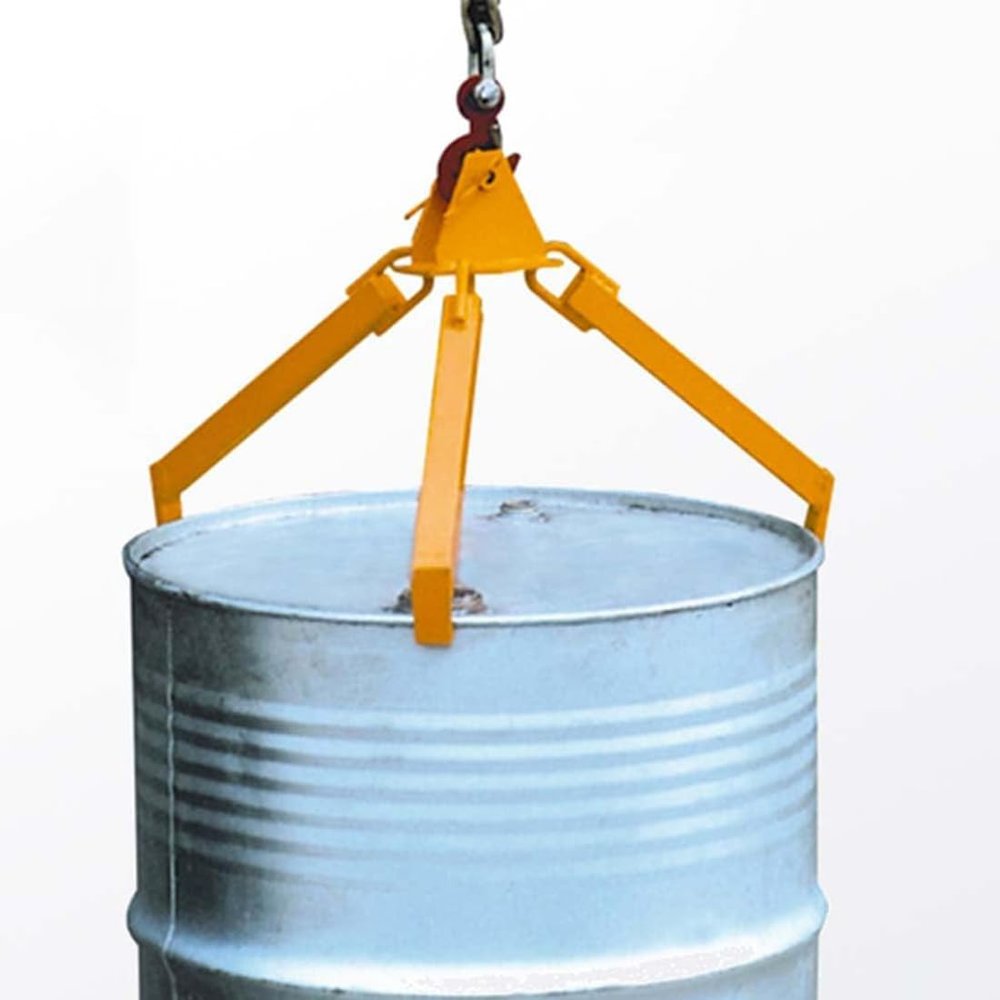 HTDRE 1,100 lb Vertical Drum Lifter for 30–55 Gallon Steel and Plastic Drums, Alloy Steel Drum Hook Spreader, Durable Drum Lifting Clamp