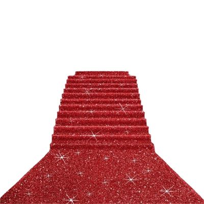 IEOWY Wedding Aisle Carpet Runner, Red Carpet, Glitter Carpet for Weddings, Christmas, Outdoor Events, Banquets and Parties (Red, 15 m x 1 m)