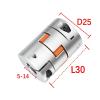 Precision Coupling, 1 Pc, D25 × L30, Two-Jaw Aluminum Plum Flexible Shaft Coupler, 5/6/6.35/8/10/12/12.7/14 mm, 5 × 8 mm (5 × 5) view 2