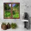 XXL Canvas Wall Art, Window Frame, Green Mill Landscape, 100 x 70 cm view 3