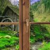 XXL Canvas Wall Art, Window Frame, Green Mill Landscape, 100 x 70 cm view 4