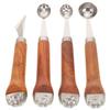 Anneome 4-Piece Watermelon Ball Cutter Set with Serrated Fruit Carver, Stainless Steel and Wooden Handle view 1