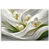 Feeby Orchid White Flower 3D Canvas Wall Art, 100 x 70 cm view 3