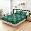 Snowflake Christmas-Pattern Green Fitted Sheet, 150 x 200 cm view 1