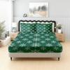 Snowflake Christmas-Pattern Green Fitted Sheet, 150 x 200 cm view 3