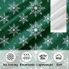 Snowflake Christmas-Pattern Green Fitted Sheet, 150 x 200 cm view 4