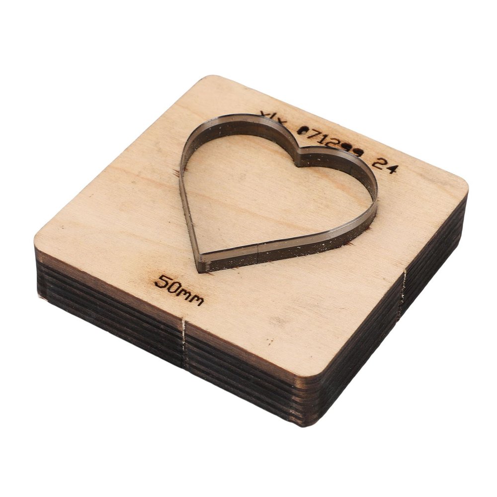 Cocoarm Heart-Shaped Leather Punch Die with Steel and Thick Wooden Base