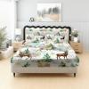Reindeer Snowflake Watercolor Forest Animals Fitted Sheet 200 x 200 cm view 3