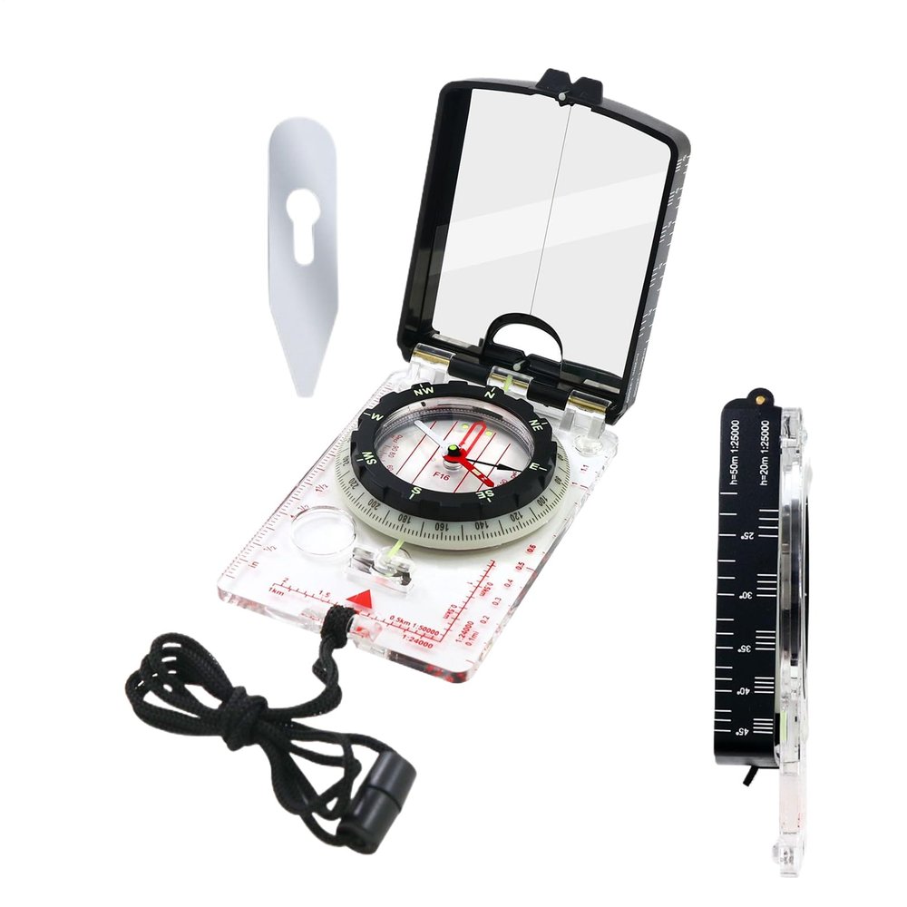 Luminous Mirror Compass, Portable 2-Inch Navigation Instrument, Accurate Outdoor Direction Finder