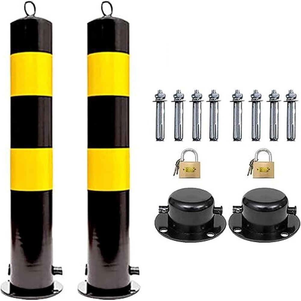 Removable Security Bollards with Locks for Parking and Sidewalk Traffic Control