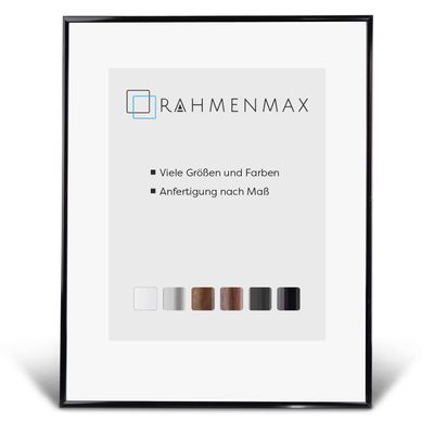 Iowa Plastic Frame for 38 x 85 cm Picture, High-Gloss Black, with Acrylic Glass