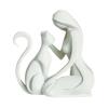 Cat Woman Statue, Woman and Cat Figurine, White view 1