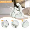 Cat Woman Statue, Woman and Cat Figurine, White view 4