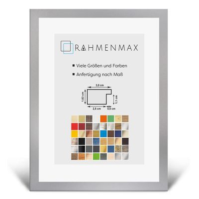 Morena MDF Picture Frame for 48 x 50 cm, Matte Silver, with Acrylic Glass