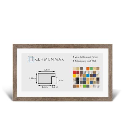 Morena MDF Picture Frame 24 x 62 cm, Smoked Oak, with Acrylic Glass