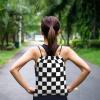 Newhomestyle Checkerboard Drawstring Backpack, Waterproof Outdoor Gym Bag, One Size view 2