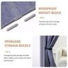 Thermal Insulating Door Curtain with Magnetic Closure, Oxford Fabric & Cotton, Black, 155 x 240 cm view 3