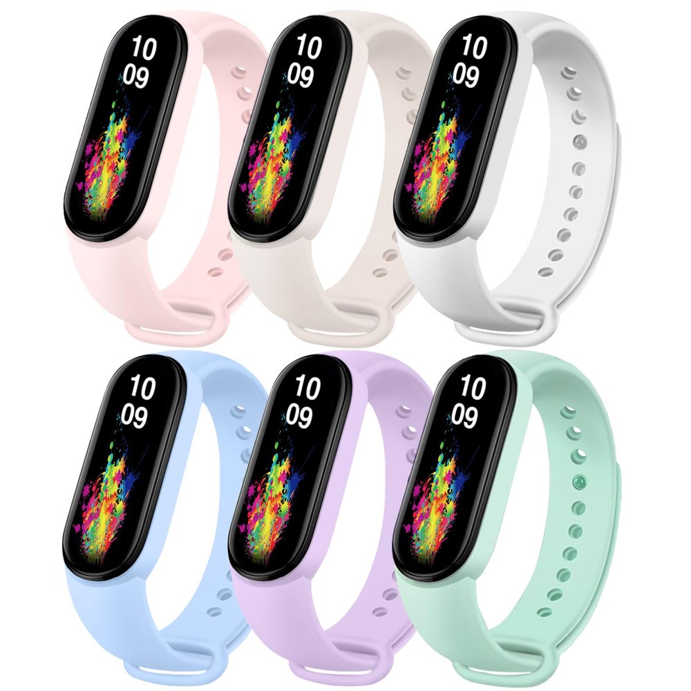Msksjer Sport Replacement Band for Xiaomi Smart Band 7/6/5 and Amazfit Band 5, Soft Silicone