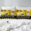 Sezhiqeu Boys' Excavator Bedding Set, 135 x 200 cm, 3-Piece 3D Microfiber Set view 2