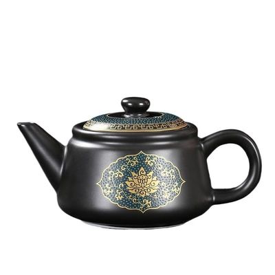 XDAWQP Retro Chinese Ceramic Teapot, Black, 15.2 x 7.5 cm, 240 ml