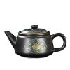 XDAWQP Retro Chinese Ceramic Teapot, Black, 15.2 x 7.5 cm, 240 ml view 1