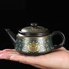 XDAWQP Retro Chinese Ceramic Teapot, Black, 15.2 x 7.5 cm, 240 ml view 2
