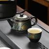 XDAWQP Retro Chinese Ceramic Teapot, Black, 15.2 x 7.5 cm, 240 ml view 4