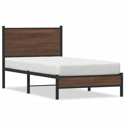 Generic Bed Frame 160 x 200 cm – Sturdy Steel Frame with Metal Slats, Center Leg, and Under-Bed Storage (Brownies, 90 x 190 cm)