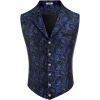 Modeewel Men's Jacquard V-Neck Vintage Paisley Vest view 1
