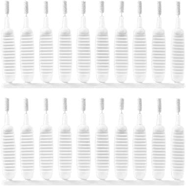 20-Piece Showerhead Cleaning Brushes, Anti-Clogging Nylon Crevice Brushes for Shower Nozzles, Window Tracks, Car Vents and Straws