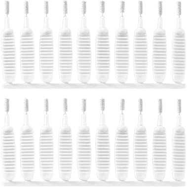 20-Piece Showerhead Cleaning Brushes, Anti-Clogging Nylon Crevice Brushes for Shower Nozzles, Window Tracks, Car Vents and Straws