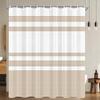 Lerores Shower Curtain 180 x 200 cm, Beige Geometric Stripes view 1