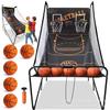 ToayNia Foldable Electronic Basketball Arcade Game with Score Counter, Double Shot and Dual-Hoop Stand, Scoreboard A view 1