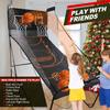 ToayNia Foldable Electronic Basketball Arcade Game with Score Counter, Double Shot and Dual-Hoop Stand, Scoreboard A view 4