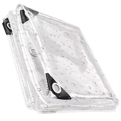 Clear Tarpaulin with Eyelets, 150 x 345 cm, Waterproof, 400 g/m²