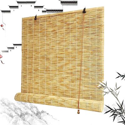 XUEGAIXIA Outdoor Bamboo Roller Blind, Light-Filtering, Custom Sizes