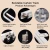 Flexible Bendable Curtain Track for Bay and U/L Shapes, 400 cm, White (4 x 100 cm), Adjustable and Easy to Install view 4