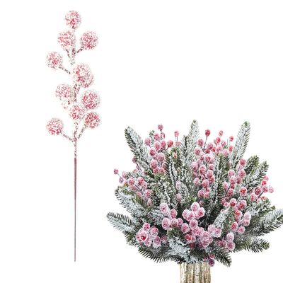 IRCKONCI 20-Piece Artificial Frosted Christmas Berry Picks