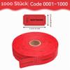 UHETLET 1,000 Red Voucher Tickets on a Roll, Numbered 0001–1000, 2 x 1 in view 2