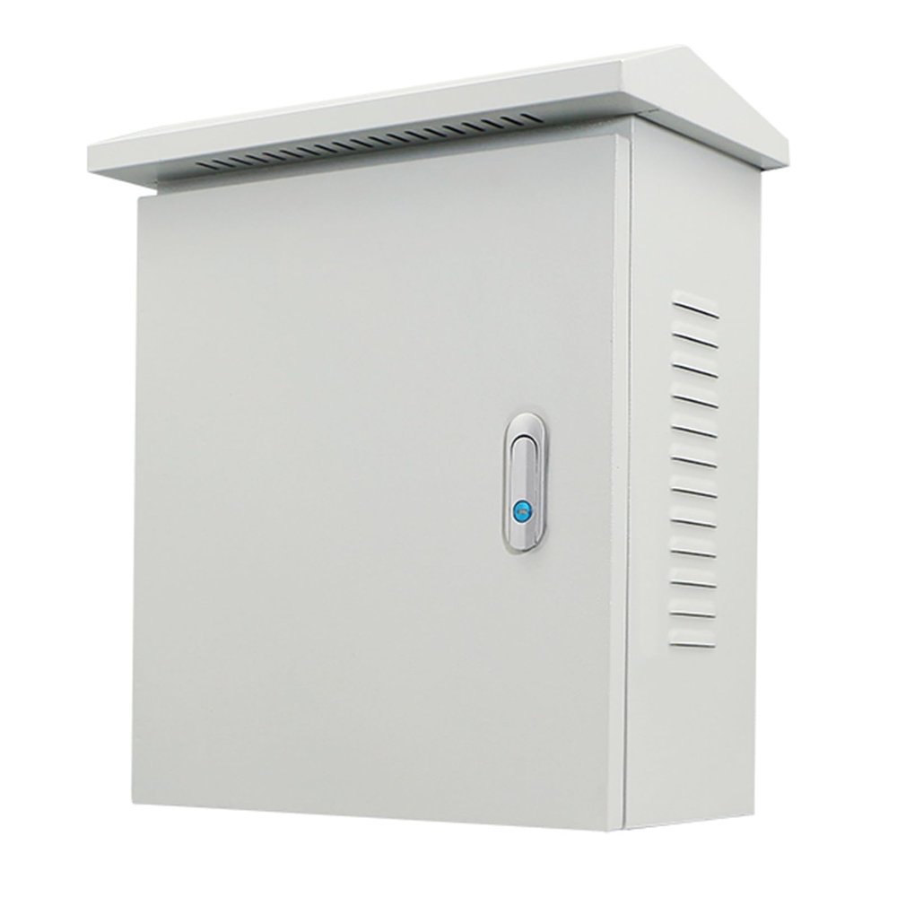 Stainless Steel Outdoor Electrical Enclosure, Wall-Mount Metal Box with Hinges, Lock and Mounting Plate, 30 x 40 x 20 cm (12 x 16 x 8 in)