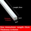 20-Piece ABS Square Tube Set, 3 mm to 10 mm, 25 cm/50 cm Lengths, for DIY Model Building (25 cm × 4 × 4 mm) view 2