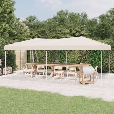 Folding Party Tent, Cream, 3 x 6 m, Outdoor Canopy Gazebo, Waterproof 210D Oxford Fabric, Steel Frame