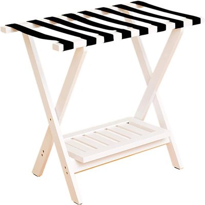 QIYFOZ Folding Solid Wood Luggage Rack for Bedroom, Hotel, or Guest Room (Color)