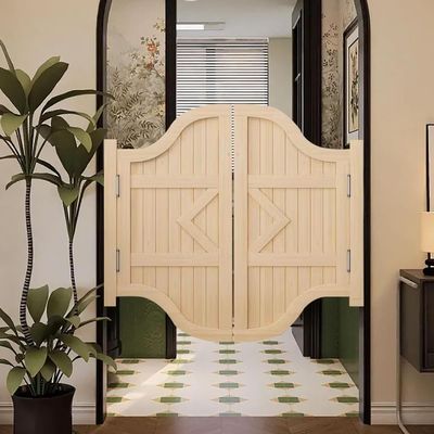Wooden Swinging Partition Door, Double Door, Wood Color, 120 x 90 cm
