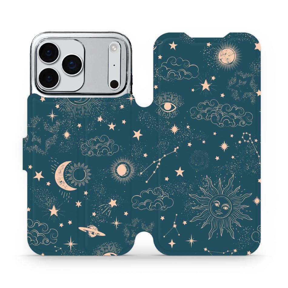 MOBIWEAR Phone Case for iPhone 17 Pro Max, Flip Case with Magnetic Closure, Printed Design VP14S