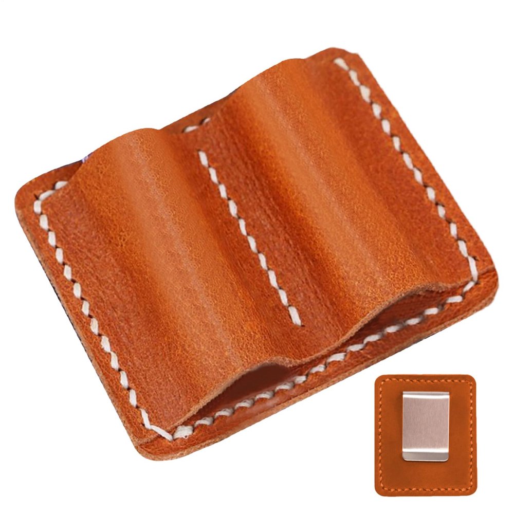 Retro Handmade PU Leather Journal Pen Holder Clip